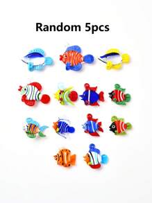 1/5 piezas Decoración de vida marina pintada a mano de cerámica esmaltada multicolor, apta para manualidades DIY como colgantes, collares, pendientes, llaveros, correas de teléfono como regalos para familiares, parejas y amigos