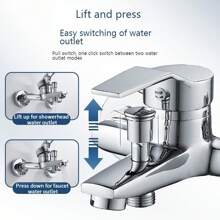 Zinc Alloy Basin Faucets Chrome Wall Mounted Hot Cold Water Mixer Tap Dual Spout Single Handle For Bathroom Shower Basin