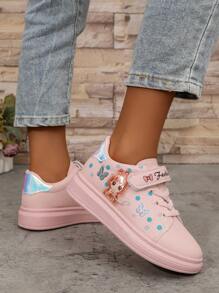 1 Pair Girls White Shoes, New Autumn/Winter 2025 Arrivals, Anti-Slip Casual Sneakers For Kids, Soft Sole