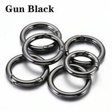 5个装环形扣开口圆形钥匙扣合金弹簧扣 - 槍黑色 - 查看 12