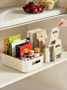 Removable Compartment Storage Box, Desktop Organizer Box, Household Living Room Kitchen Spice/Tea Bag Storage Basket, Divided Organizing Box, Multi-Purpose Storage Box, Suitable For Back To School, Dorms