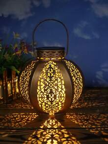 1 Stück Solarlaterne zum Aufhängen, intelligentes Solarlicht, LED Licht, automatischer Schalter, fünf Farboptionen, geeignet für Garten, Hof, Balkon, Gang, Rasen, Weihnachten, Halloween, Geburtstag, Party, ideales Geschenk für Familie und Freunde, Solargartenbeleuchtung - Verschiedenfarbig - Übersicht 3