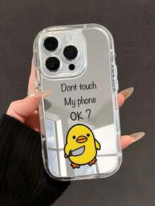 1 件简约可爱卡通鸭子图案气垫防滑软手机壳适用于 11/12/13/14/15/16 Pro Max