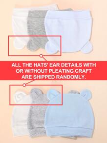 6pcs/Pack Newborn 0-3M Baby Dolphin & Lion Design Warm Protective Decorative Caps, Cute Daily Casual Infant Accessories, Suitable For Newborn Outdoor Activities And Daily Use