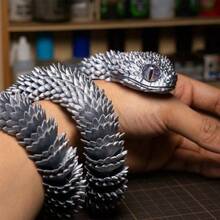 2024 New 3D Printed Snake Model - Long Version,Full Articulation,Animal Toy,Home Decor,Birthday/Easter/Halloween/Christmas Gift (Eye Color Random)3d Printed,Christmas,Halloween,Christmas,3d Printed,Snake,3d Printed,3d Printed Animals,Easter