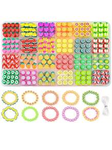 480pcs Clay Bead DIY Crafts Colorful Beading Necklace, Earring, Keychain Design Art Creative Gift Set, Ideal For Graduation, Birthday, Halloween Handmade DIY