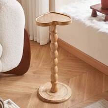 新款现代圆形木质边桌 - 多功能迷你桌适用于各种空间,可移动家具,实木腿,现代装饰风格,适用于客厅、卧室、角落、办公室、吧台、家居装饰、礼品、咖啡角桌(天然材料) - 彩色 - 查看 3