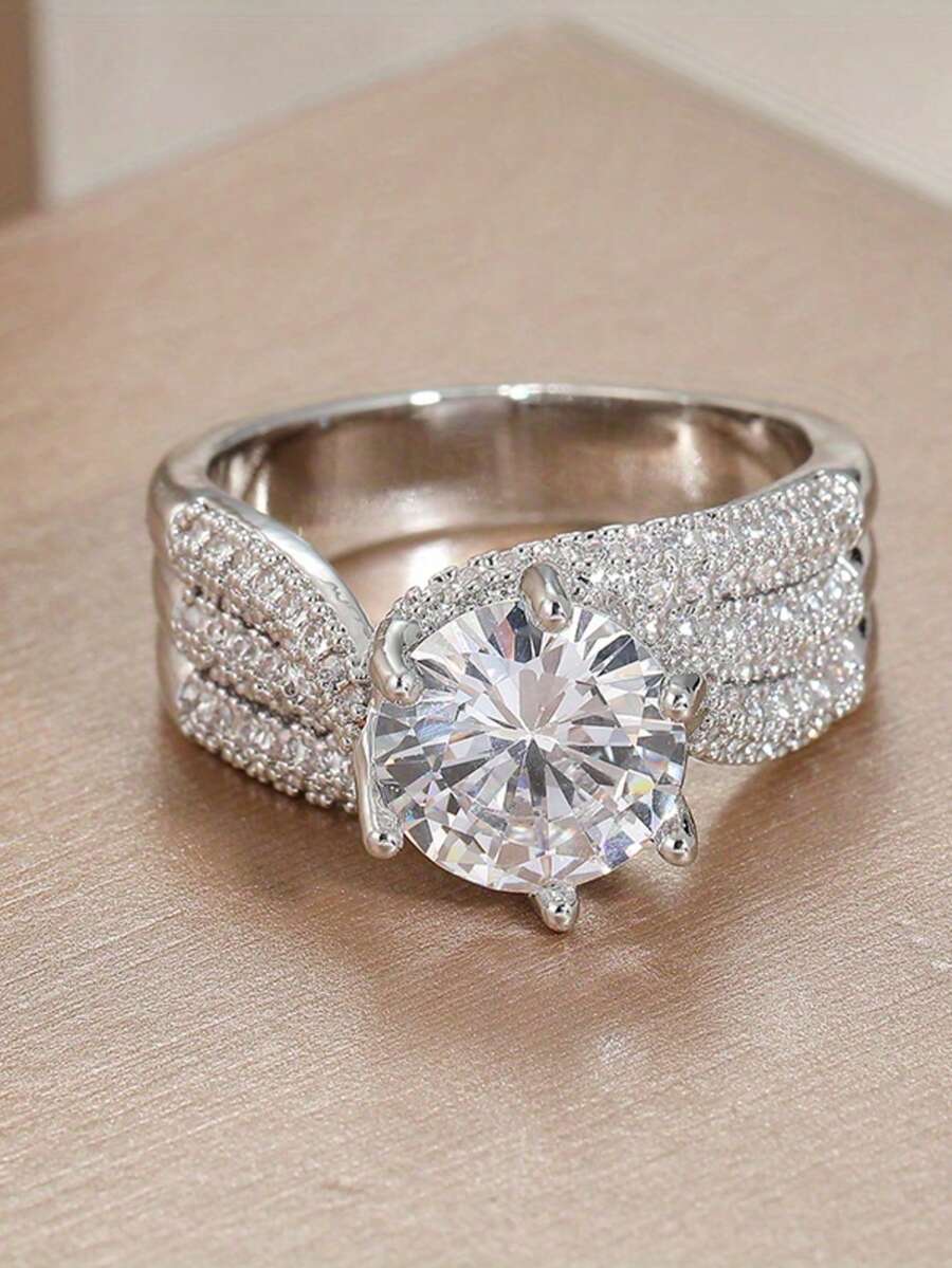 5 Carat Luxury Moissanite 925 Sterling Silver Ring, Full Moissanite Stone, Anniversary, Birthday, Wedding, Engagement Gift