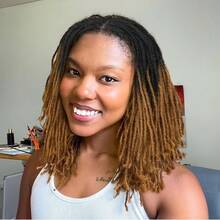 Dreadlock Full Lace Wigs For Black Women Short Faux Locs Lace Frontal Wigs With Baby Hair Ombre Red Knotless Twist Dreadlock Synthetic Hair 14Inch - 漸層棕色 - 查看 11