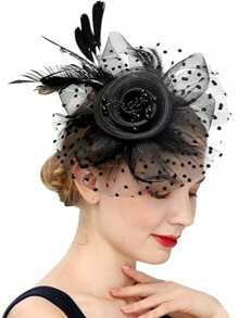 1 buc Fascinator cu pene, petrecere de ceai, elegante, Kentucky Derby, pălării, cutie de pilulă, cocktail, nuntă, mireasă, fascinatoare, bandă de susținere pentru femei și fete, cadou de ziua de naștere de Ziua Mamei, chestii școlare, elegant, toamnă
