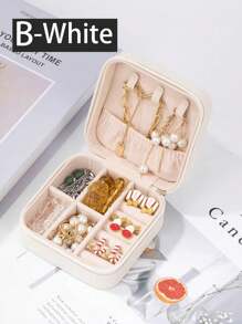 1 Set Travel Jewelry Box With Mirror, Multi-Functional Jewelry Storage Box, Large Capacity Portable Jewelry Box For Storing Rings, Pendants, Earrings, Ties, Bracelets, Best Gift For Girlfriend, Mother's Day, Anniversary, Valentine's Day, Christmas, New Year, Men's Gift, Women's Back To School Gift