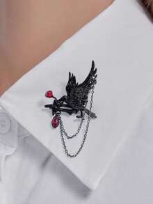 1 件游戏爱与深空 Sylus Crow 胸针哥特朋克风格立领外套和背包装饰角色扮演道具配饰女士胸针首饰礼物
