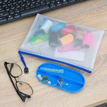 10pcs/5pcs/1pc Zipper File Bags, Waterproof Plastic Mesh Pouch For Office School, Board Game Storage Bags, Multifunctional Colorful Waterproof Zipper Bags, Convenient For Organization, Can Be Used For Storing Study Supplies, Puzzle Toys, And Office Supplies.(Size 24cm*11cm/9.4in*4.3in, Multicolored), Pencil Case, Pencil Pouch, School Bag, School Supplies, Back To School