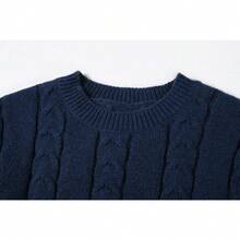 Conjunto de 2 piezas de falda larga de punto grueso trenzado y suéter de invierno para mujer - Marina de - Ver 4