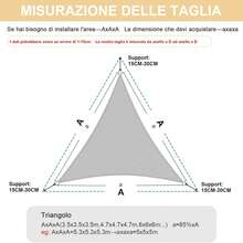 Vela Ombreggiante Triangolare 5x5x7m, 160 g/m² PES Tenda a Vela per Esterno Impermeabile,Protezione UV 95%,Per Esterno, Giardino, Terrazzo e Patio - Blu cielo