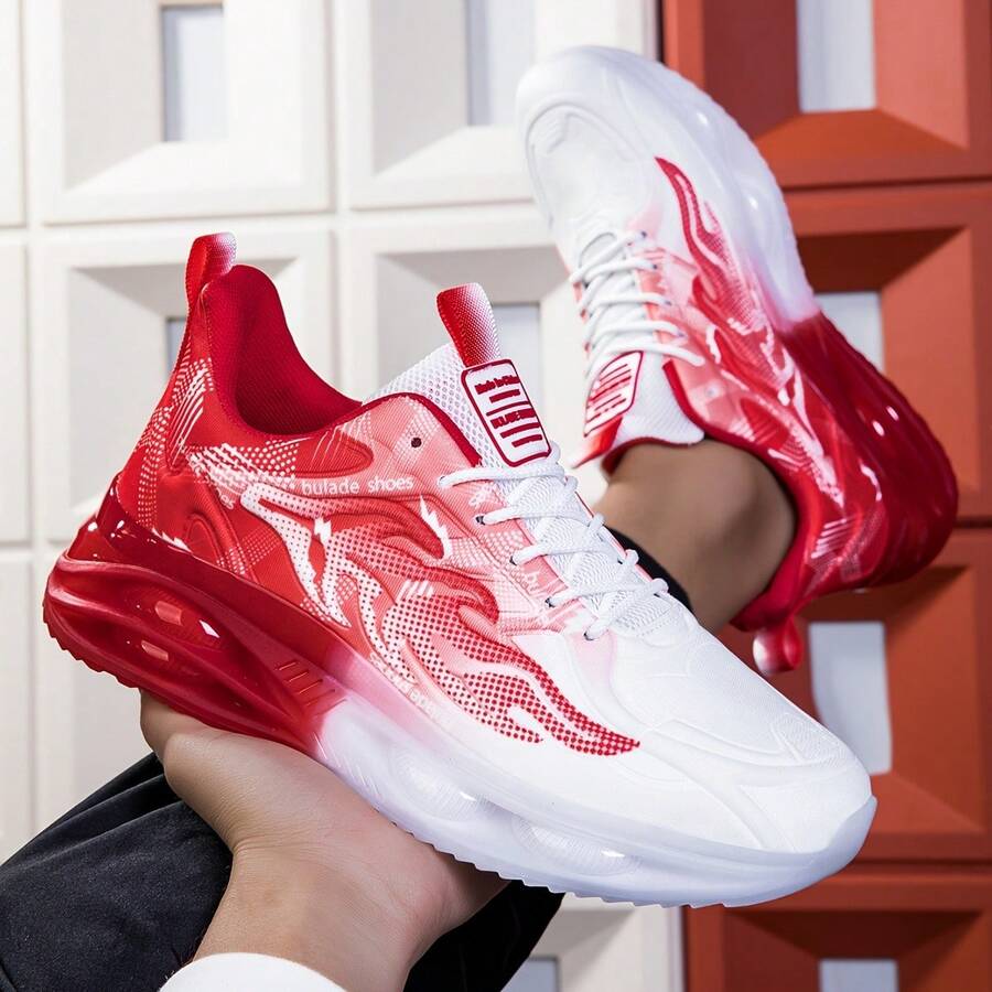 Men Casual Athletic Shoes - 紅色 - 查看 1