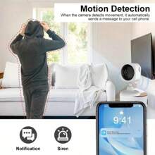 Fashionable Mini-Sized Camera, 1080P High-Definition Pixels, 2.4G Wireless WiFi Smart Home Security Camera, Indoor Card Camera, Full-Color Night Vision Function, Motion Alarm And Remote Viewing Function, USB Data Cable Power Supply, Motion Alarm System, Indoor/Outdoor Monitoring System, Pet Caregiver.