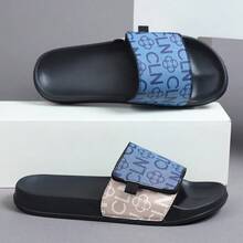 Men's Non-Slip Summer Sandals - Rich In Patterns - With Padded Soles, Outdoor Slippers, Suitable For Going Out And At Home - Blue - View 3