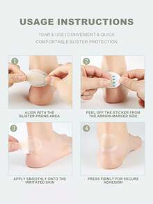 18 piezas de parches para ampollas invisibles de hidrocolloid en gel, parches acolchados para ampollas para talón, pie, dedos de los pies y proteger la piel - Blanco - Ver 7