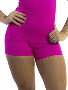 Slim Strappy Gym Jumpsuit With Premium Suplex Fabric - 粉色 - 查看 3