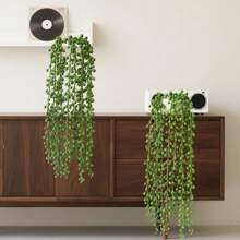 1/2 Stück, 75 cm, künstliche hängende grüne Pflanze - aus weichem Gummimaterial hergestellt, geeignet für Haus und Außenbereich, Büro, Hochzeit, Party, Balkon und Garten - wartungsfrei, einfach zu reinigen. Grüne Kombi-Set für den Nationalfeiertag von Saudi-Arabien. Geeignet für den Nationalfeiertag von Saudi-Arabien und die Rückkehr zur Schulsaison, Herbstdekoration, Herbst