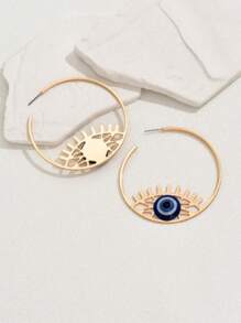 1 paire de boucles d'oreilles style gothique punk avec œil de démon, design exagéré pour fêtes et célébrations, pour femmes