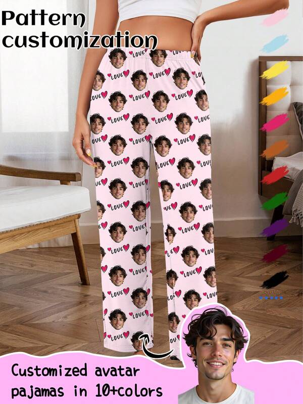 Custom Women's Unique And Comfortable Pants, Unisex Custom Photo Printed Fun Pajama Pants