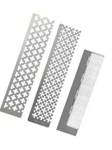 DIY Diamantmalerei Werkzeugregel 1/3 Stücke Pflaumenbüten Form Werkzeugregel geeignet für runde und quadratische Diamant-Handmalerei, Edelstahl Material Punktraster Regel, Diamantmalerei Werkzeug, das beste Werkzeug für handgemachte Diamant Positionskorrektur