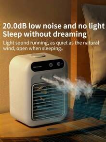 1 件 USB 可充电迷你空调风扇 - 便携式桌面冷却设备，带锂电池，无线和 USB 充电，适用于家庭、办公室或宿舍，冷却设备