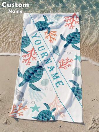 1PC Customized Name Ocean Beach Towels,Personalized Kids Beach Towel,Summer Birthday Gift For Kids,Custom Name Beach Towel,Custom Beach Towel For Girls/Boys,Perfect For Outdoor Beach Travel Swimming Gym Yoga, Beach Accessories,Custom Beach Towel For Friends,Multiple Sizes Of Beach Towels To Choose Froml