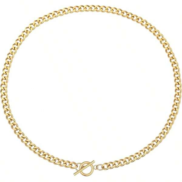 Colliers épais en or pour femmes, plaqués or 18 carats, fermoir à bascule, chaîne serpent à chevrons délicate, colliers ras du cou cubains avec trombone, bijoux cadeaux