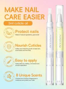 coscelia 1/5/8/16PCS 5ML Nail Cuticle Oil Nail Nutrient Oil Nutrient Pen Set, Dead Skin Remover Repair Tool, Nail Strengthener Enhances Nail Health & Gloss Nail Supplies For Manicure Art Salon Daily Usage