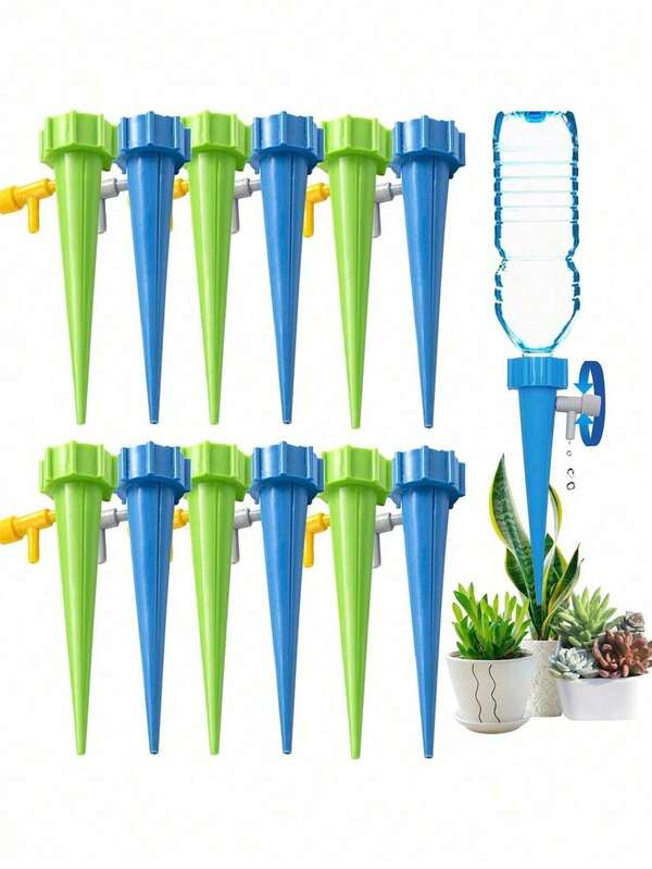 10 Piezas Dispositivos de riego lento, regadores de goteo de liberación lenta para riego por goteo, para personas descuidadas, uso doméstico y de viaje, regador de plantas automático