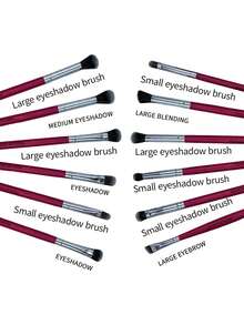 Princess Rose 12件套化妆刷套装 – 包括晕染刷、唇刷、遮瑕刷、大号眼影刷、中号眼影刷、细节眼影刷、眉刷、眉梳、小号眼影刷，采用柔软纤维制成，亲肤易用。化妆刷套装，晕染刷，唇刷，化妆刷套装，化妆刷套装，化妆刷套装，全套化妆刷，化妆刷套装，全套化妆套装，化妆刷套装，化妆刷套装，化妆礼盒套装 - 玫紅色 - 查看 7