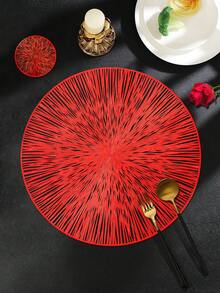 2/12pcs 15" Round Gold Foil Fireworks Pattern Placemats, (PVC) Material, Gold Stamping Hollow Design, Waterproof, Washable, Easy To Clean, Non-Slip, Heat-Resistant, For Room Decor, Dining Table, Home Decor, Suitable For Holidays, Parties, Birthdays, Weddings And Dinners