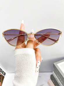 新款复古个性小框猫眼时尚眼镜男女款 Y2g 科技感街头风眼镜时尚百搭户外沙滩派对海洋镜片时尚眼镜 - 彩色 - 查看 18