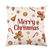 4pcs Christmas Pillow Covers, Classic Red & White Reindeer & Christmas Tree Design - Multicolor - View 10