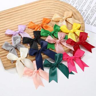 50pcs Satin Ribbon Bows, Suitable For Gift Wrapping, Wedding Decoration, Birthday Party, Baking Decoration, DIY Crafting; Can Be Used As Bow Hair Accessories/Holiday Decorative Elements For Christmas Tree, Wedding, Birthday Gift Box Decoration