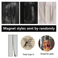 New Magnetic Fly Screen Door Curtain, Full Magnetic Strip, Self-Adhesive, Suitable For Living Room, Bedroom, Prevents Mosquitoes, No Drill Required, Curtain Divider, Summer