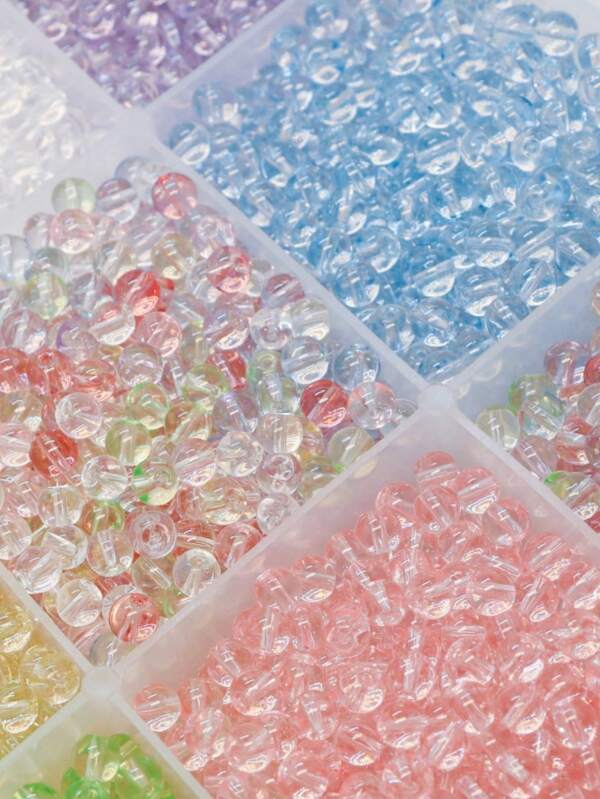 Transparent Glass Round Beads, Icy Clear Glass Beads For DIY Jewelry, Bracelets, Necklaces, Garment Weaving