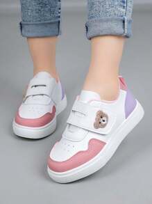 1 par de zapatos deportivos populares para niños, nuevos tenis blancos pequeños antideslizantes para otoño/invierno, zapatos casuales de cuero suave y de moda para niñas y niños
