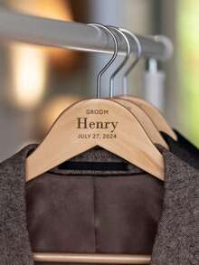 Custom Text/Logo Wooden Hanger, Thickened Non-Slip Clothes Holder, Home Use Wooden Rack, Clothing Hanger, Pants Rack, Clothes Stand - Wood Color - View 4