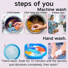 Perlitas de detergente de lavandería concentrado 5 en 1, elimina los ácaros, fragancia duradera, potente eliminación de manchas, tamaño familiar