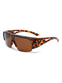 1 Pair Plus Size Men's Solid Color Sporty Clip-On Windproof Photochromic Unisex Fashion Glasses, Versatile For Daily Use Back To School Fashionable Preppy School Look