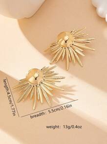 1 Pair Exaggerated Vintage Petal Pearl Stud Earrings, Elegant And Fashionable