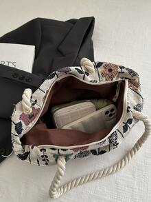 时尚撞色花朵印花可爱单肩包，适合逛街、钱包、购物、年轻女性、大学生、新人、白领。非常适合办公室、大学、工作、商务、通勤、户外活动、旅行和郊游 - 彩色 - 查看 9