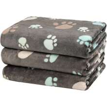 1 pezzo Coperta per animali domestici nera, morbido tappetino per il sonno adatto per tutte le stagioni, coperta calda con stampa di zampe, adatta per cani e gatti, tappetino per dormire, accessori per animali domestici