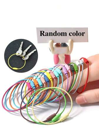 10pcs/Pack Luggage Tags Accessories, Easy To Install Durable Rings, Suitable For Outdoor Travel, Hooks, Keychains, DIY (Random Colors)