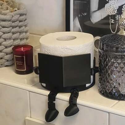 1pc Amusing Movable Toilet Paper Holder | Reading Design Paper Towel Holder,Suitable For Office, Home, Or Any Restroom