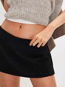 Womens Mini Skirt Skorts Summer Y2K Beach Vacation Outfits Pencil Bodycon Boho Skirts With Shorts Underneath Club Date Night Micro Skirt Going Out Streewear - 黑色 - 查看 3